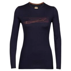 Icebreaker 200 OASIS LS CREWE SKI STRIPES Damen - Funktionsshirt